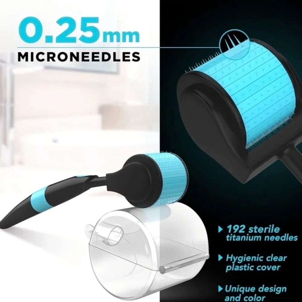 ZionMeBeauty Derma Roller - Black & Blue ~ Stimulates Natural Collagen